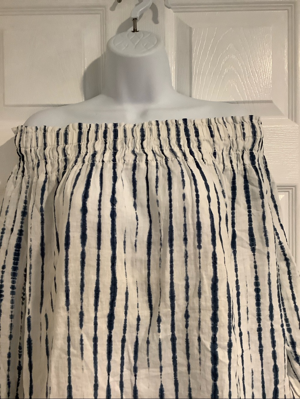 NWT POLO RALPH LAUREN Blue/White 100% Linen Coastal Grandma Beach Resort Top L - Picture 2 of 9